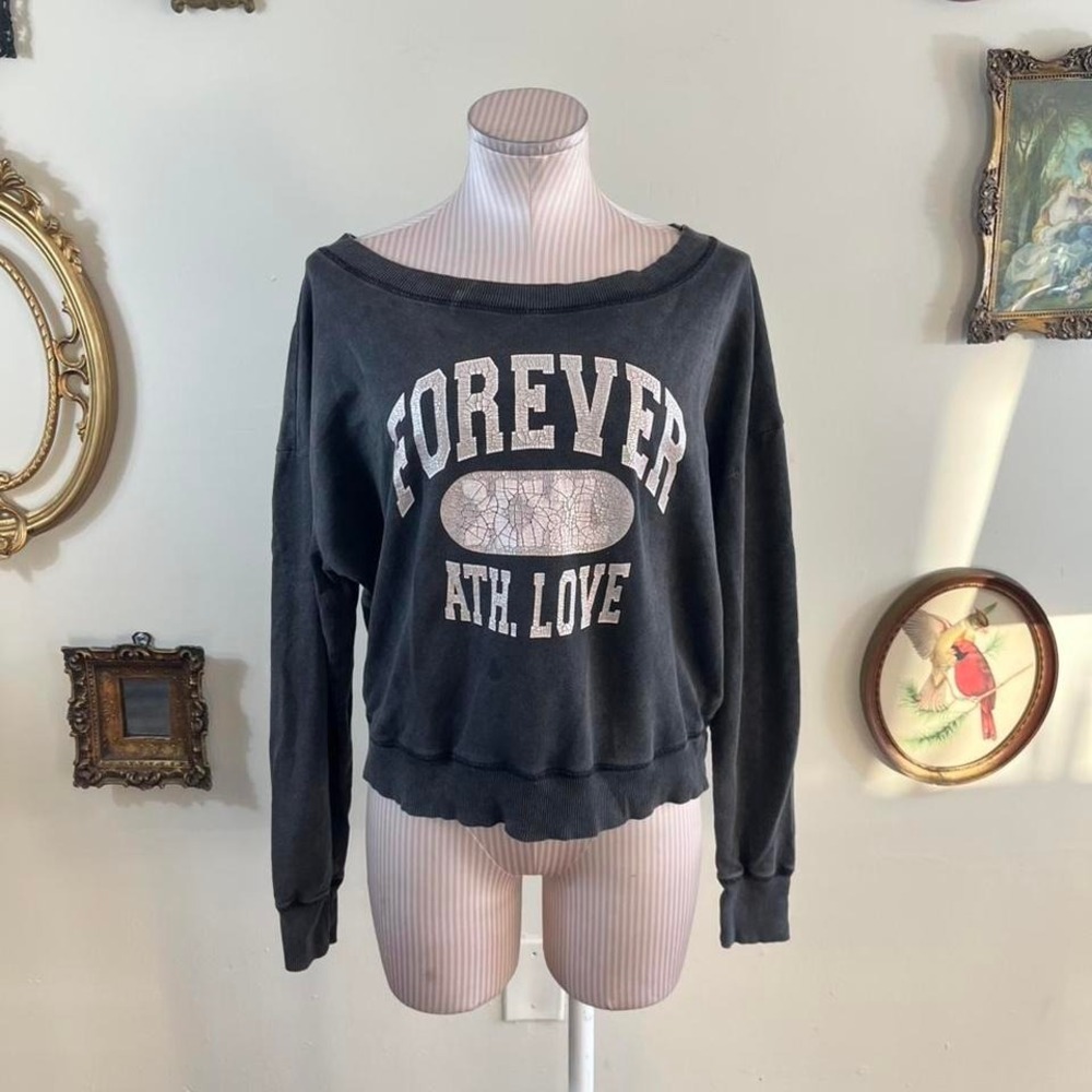 Diesel‎ Washed Black Graphic Sweatshirt "Forever Ath Love" Powered by Diesel
